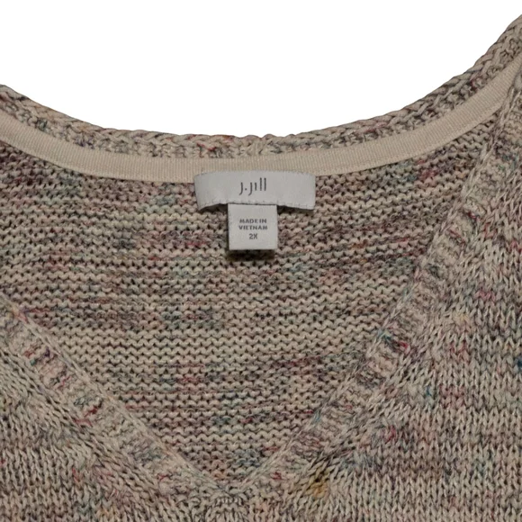 J. Jill Cream V-Neck Sweater Vest 2X - Picture 4 of 4